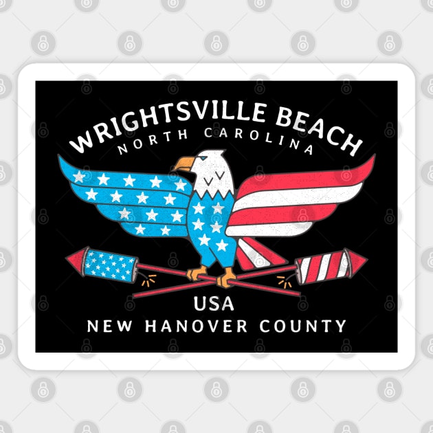 Wrightsville Beach, NC Summer Patriotic Pride Fourth of July Magnet by Contentarama